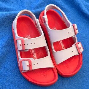 Birkenstock Kids Bright Red and White Sandals